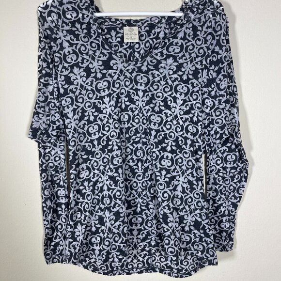 THE BALANCE COLLECTION BY MARIKA HOODED ATHLETIC SEMI SHEER DARK GRAY AND WHITE - Picture 1 of 5